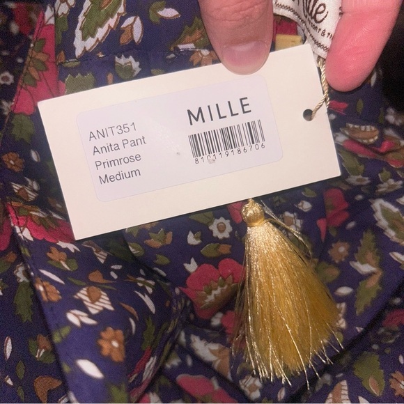 MILLE Anita primrose Floral cropped flare high rise size medium NWT - Picture 5 of 5